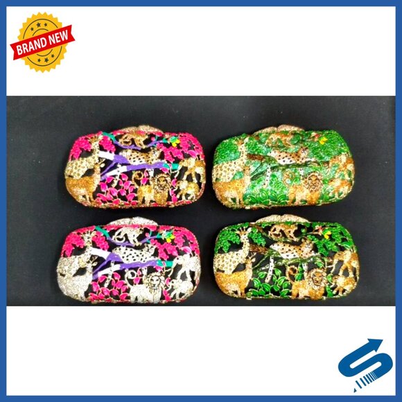 Mini Rhinestone Crystal Clutch Evening Bag with Detachable Straps - Picture 7 of 7